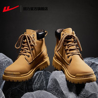 回力马丁靴男女款靴子男高帮男鞋子男秋季男靴工装靴防水 棕色经典款 43