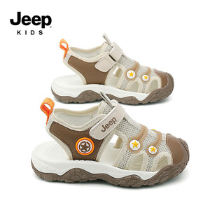 Jeep吉普童鞋男童包头运动凉鞋2024年夏款宝宝鞋软底透气小童沙滩鞋子
