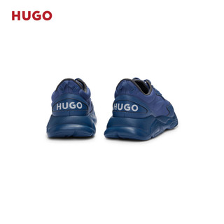 HUGO男士2024夏季撞色细节装饰跑步休闲运动鞋 413-蓝色 42