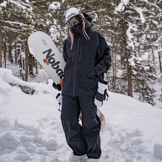 NOBADAY滑雪服套装专业单板男女同款运动防风防水户外滑雪裤外套秋冬 玉石灰套装 L