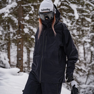 NOBADAY滑雪服套装专业单板男女同款运动防风防水户外滑雪裤外套秋冬 加州橘【雪服】 S