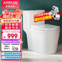 箭牌（ARROW）马桶大冲力家用卫生间节水防臭陶瓷座便喷射虹吸式马桶 AE12607-305坑距