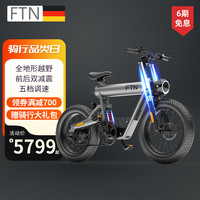 FTN 电动自行车锂电池电瓶车20英寸沙滩越野雪地车7档变速助力车 高座奢华版 48v20Ah纯电40-75km