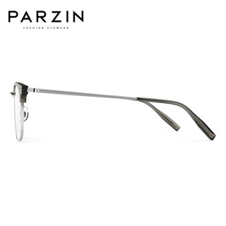 帕森（PARZIN）范丞丞同款近视眼镜架 男女通用轻商务眉框职场镜 可配近视 68153 透茶色