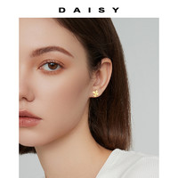 Daisy dream 999纯银金色花朵耳环女轻奢气质复古小众设计耳钉高级感港风耳饰