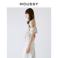 MOUSSY 摩西 法式淑女浪漫风复古波点甜美露肩设计衬衫女028GS930-0270