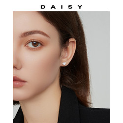Daisy dream 999纯银拉丝爱心耳钉女简约ins风小众设计耳环养耳洞甜美气质耳饰