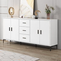 木良格 实木电视柜卧室高款储物柜轻奢客厅现代小户型储藏柜 全白色（生态板实木板芯） 长120*40*高75cm【3抽2门】