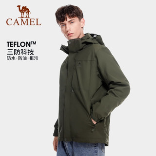 骆驼（CAMEL）户外冲锋衣潮牌三合一两件套防水透湿外套 A7W117128B，珊瑚红，女 M 珊瑚红/女/A7W117128B