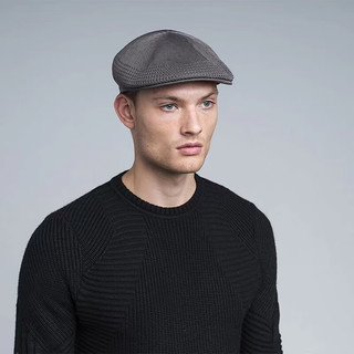 KANGOL 504贝雷帽休闲时尚潮流正反戴网眼鸭舌帽子 K0290 灰色 S