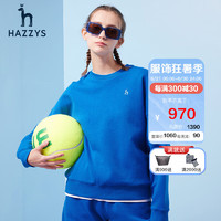 哈吉斯（HAZZYS）女装 春秋款运动跑步潮流外穿圆领卫衣女ABTSE03AE09 蓝色BL 155/80A 36