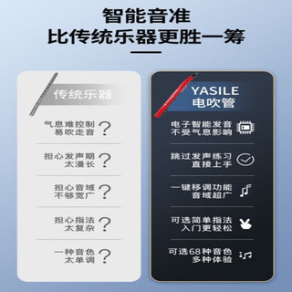 YASILE2024款雅思乐B100国产电吹管乐器初学老人电萨克斯电子笛电吹管 标配+音箱+礼包 星空灰