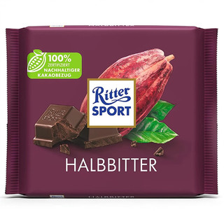 Ritter SPORT 瑞特滋（RITTER SPORT）德国进口50%黑巧克力100g