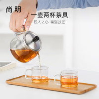 samaDOYO 尚明 红茶壶泡茶器可加热玻璃茶壶不锈钢过滤内胆耐热玻璃加厚茶具套装 单壶 470ml