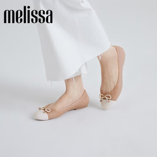 Melissa（梅丽莎）梅丽莎简约撞色蝴蝶结果冻成人女士单鞋32772 米色1 41 (41/42码) 粉色/米色