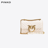 PINKO 品高 MINI羊皮绗缝包链条燕子包 白色