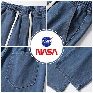 NASA GOOD牛仔裤男四季舒适宽松直筒男裤港风休闲长裤子男 黑色 2XL 黑色A