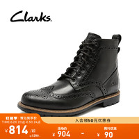 Clarks 其乐 韦斯特系列男士时尚马丁靴英伦风复古耐磨高帮 黑色 261691257 43