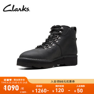 Clarks 其乐 马丁靴复古时尚轻盈舒适中帮靴男户外 黑色 261688257 39.5