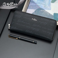 金利来男士手包时尚印花头层牛皮男包商务手拿包大容量手包FA633102-211 实用男友爸爸