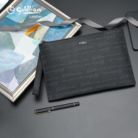 金利来男士手包时尚印花头层牛皮男包商务手拿包大容量手拎包FA633102-111 实用男友爸爸