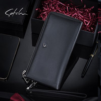 沙驰（SATCHI）手拿包男士商务轻奢手包大容量休闲手夹包男包