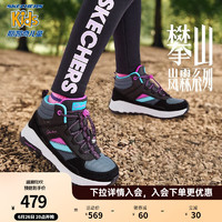 Skechers斯凯奇童鞋儿童靴子女童棉鞋冬防水耐磨女大童运动鞋棉靴302949LC 黑色/多彩色/BKMT 36码