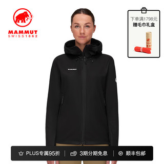 猛犸象（MAMMUT）Ultimate VII户外登山防风防泼水透气GTX软壳上衣女 黑色（1011-01810欧版，大一码） XL
