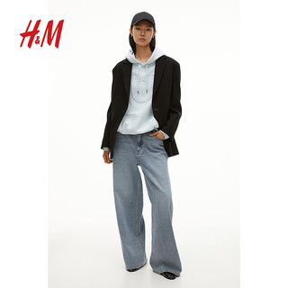 H&M【迪士尼系列】女装休闲宽松连帽卫衣1091235 浅绿松石色/米奇老鼠 1