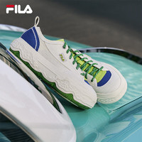 FILA 斐乐女ROCK摩登帆布鞋2024夏季时尚休闲鞋 白棉花糖/炫目蓝-MD 39