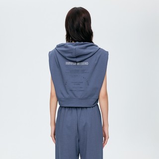RE'VAN芮范夏季设计师款酷感爱心无袖T恤卫衣O31201058 蓝色 XS/34