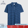 Brooks Brothers BrooksBrothers）男士夏季棉质休闲条纹撞色刺绣logo短袖polo衫 B465-蓝色条纹 L