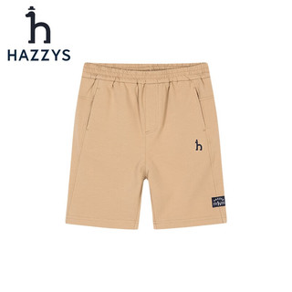 哈吉斯（HAZZYS）品牌童装男童短裤夏弹力透气宽松简约凉爽针织五分裤 中花灰 130