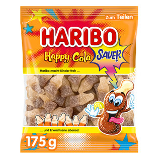 哈瑞宝（HARIBO）德国 小熊软糖橡皮水果味儿童糖果 酸味可乐软糖175g