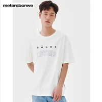 美特斯邦威短袖t恤男夏季潮流印花宽松百搭(不参与买免/买赠等活动） G款【本白S】 XL