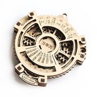 氧氪儿童玩具万年历木质拼装模型木制机械齿轮转动手工智力小 木制拼装-万年历