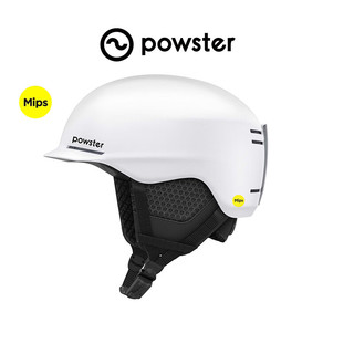 POWSTER滑雪头盔MIPS防撞专业单双板碳纤维雪地盔亚洲版型护具装备 湖松蓝（Mips）无帽檐 S