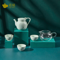 恒福 茶具青瓷功夫茶具套装家用陶瓷整套茶具越窑古意日式茶壶半组 越窑古意日式茶壶半组