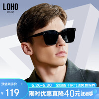 LOHO 眼镜生活（LOHO）太阳镜男女同款时尚墨镜偏光眼镜开车驾驶镜 LH025609 钢琴黑