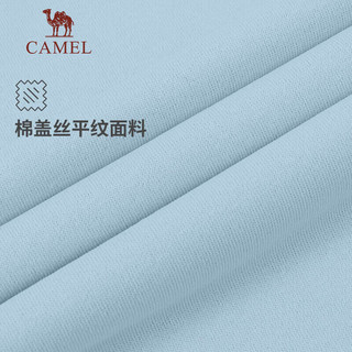 骆驼（CAMEL）户外运动速干T恤女短袖简约立领宽松透气POLO衫 A23BAVaV047 纯净蓝女 S