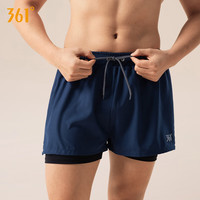 361°泳裤男防尴尬宽松速干男士游泳裤平角泳衣套装沙滩裤温泉游泳装备 4420藏青蓝色 2XL(体重:170-190斤)