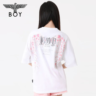 BOY LONDON【樱花羽翼】潮牌T恤同款短袖樱花翅膀印花N01712 黑色 XS