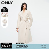ONLY双面呢西装领绵羊毛中长款毛呢大衣女|12334S009 C13 细绳 165/84A/M