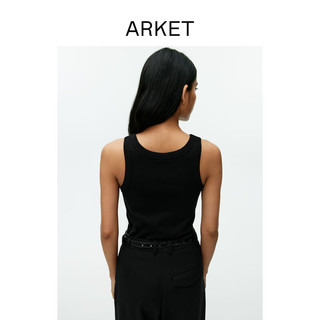 ARKET女装 纯棉上衣罗纹吊带内搭背心2024夏季经典款0974907002 黑色 165/88A