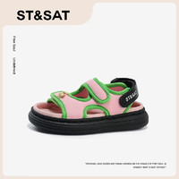 ST&SAT 星期六 童鞋女儿童凉鞋2024夏季 粉钻色/亚丁绿 37