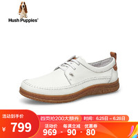 暇步士（Hush Puppies）休闲鞋男士商务软底一脚蹬皮板鞋B5L11AM3 白色 41