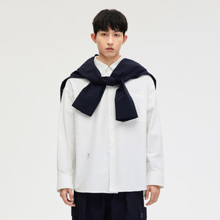GXG男装 少年时代系列大阔休闲长袖衬衫  白色 165/S