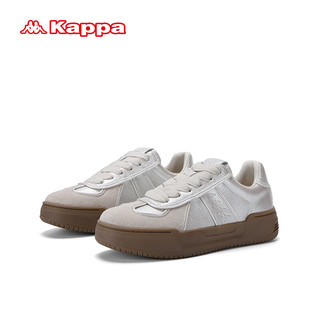 卡帕（Kappa）德训鞋子女厚底增高休闲运动板鞋 银色 40 