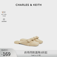 CHARLES & KEITH CHARLES&KEITH24;春季新款CK1-70920141绒布蝴蝶结包头平底拖鞋女