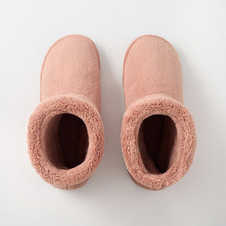 MUJI男女通用暖柔微纤维室内外鞋雪地靴 烟熏粉 S·230mm（2.0） 